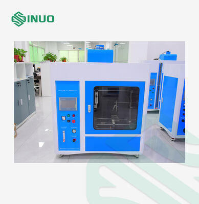 Naaldvlamtestkamer Ontvlambaarheidstestapparatuur met 12 ± 1 mm verstelbare vlamhoogte, 0 ~ 1000 °C temperatuurbereik en PLC-besturing met 7 inch touchscreen